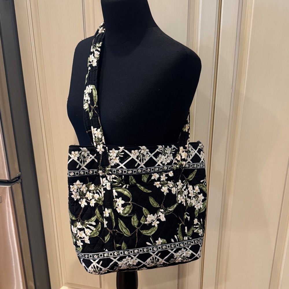 Vera Bradley Black and Green Floral Shoulder Bag